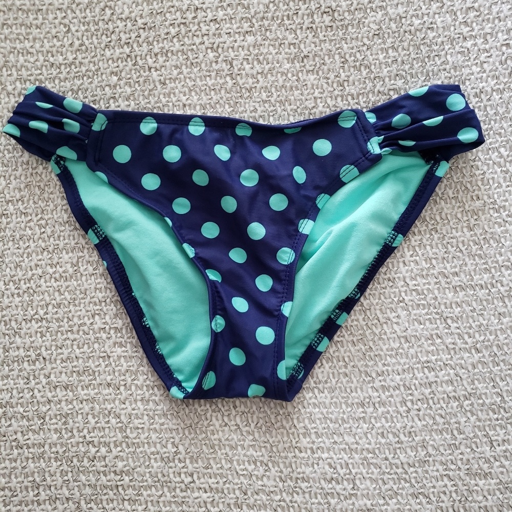 Aqua polka dot bikini bottoms